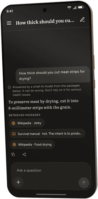 The answer: cut it into 6-millimetre strips with the grain, with three retrieved passages listed underneath